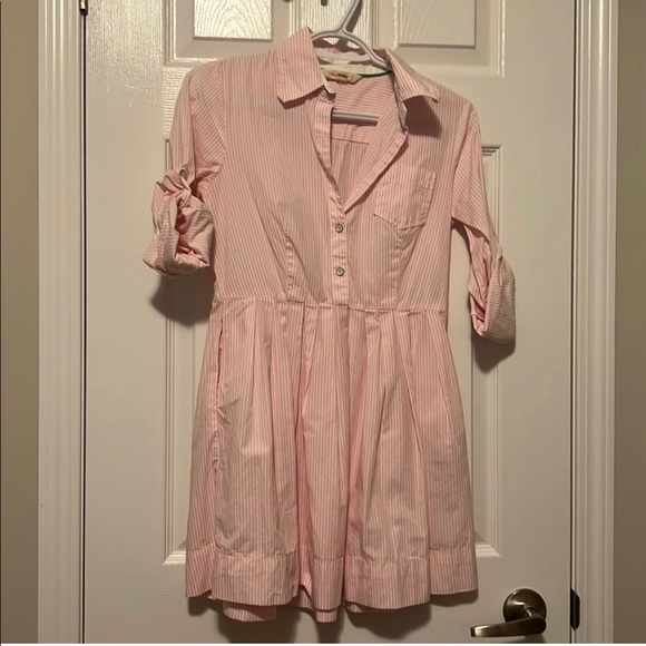 Brooks Brothers Red Label pink pinstripe Oxford shirt dress - Picture 1 of 8